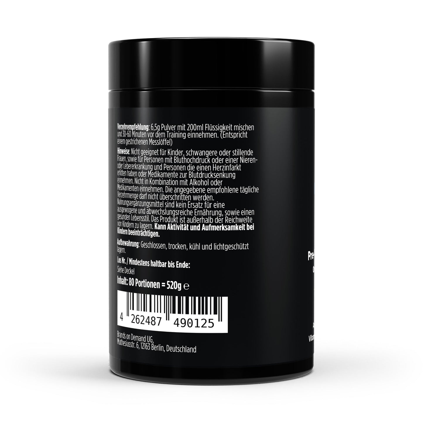 Pre - Workout Booster Orange - 520g - Supplements and more Nahrungsergänzungsmittel