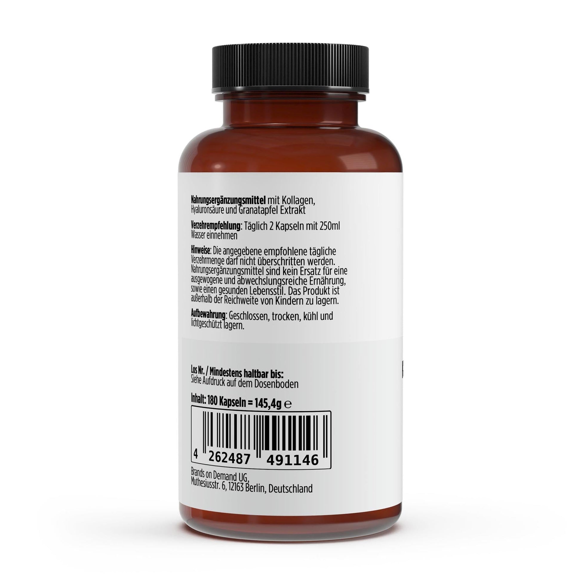 Premium Kollagenhydrolysat PLUS Haut Haare Nägel - 180 Kapseln - Supplements and more Nahrungsergänzungsmittel