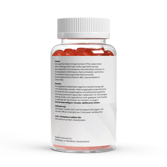 Premium Shilajit Gummies 1000 + Vitamin C,B6, B12 - 60 Stk - Supplements and more Nahrungsergänzungsmittel