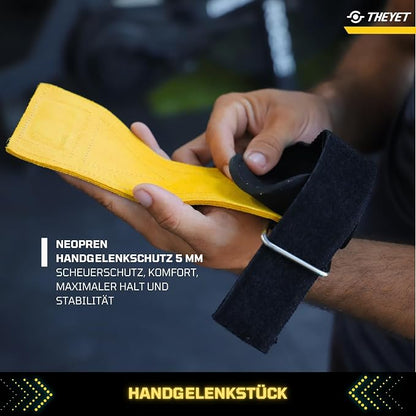 Theyet Crossfit Hand Grips Calisthenics Gloves Strength Training Men Straps Training Gloves for Men and Women Leather Gym Hand Protection Gymnastics Lifting Weights Gym Bracelets - Supplements and more Nahrungsergänzungsmittel