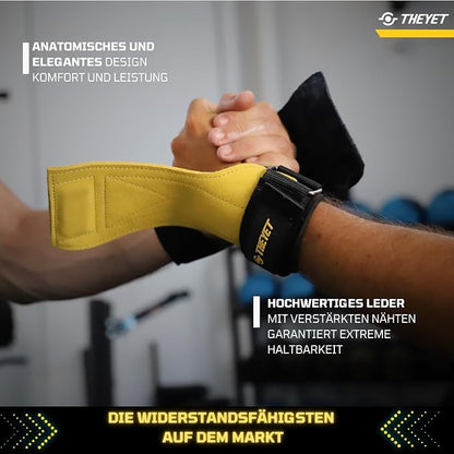 Theyet Crossfit Hand Grips Calisthenics Gloves Strength Training Men Straps Training Gloves for Men and Women Leather Gym Hand Protection Gymnastics Lifting Weights Gym Bracelets - Supplements and more Nahrungsergänzungsmittel