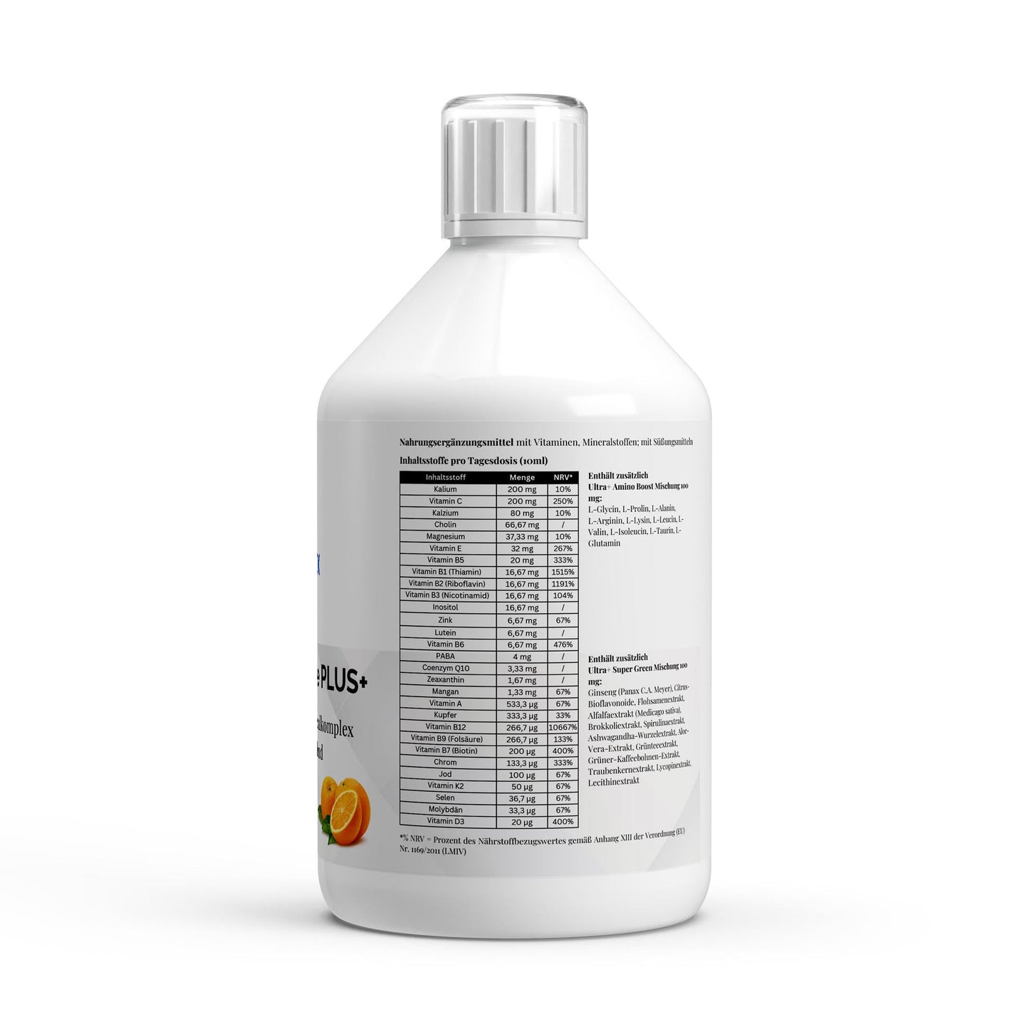 Vita Complete PLUS+ 50 vegane Shots - Fresh Orange - 500ml - Supplements and more Nahrungsergänzungsmittel