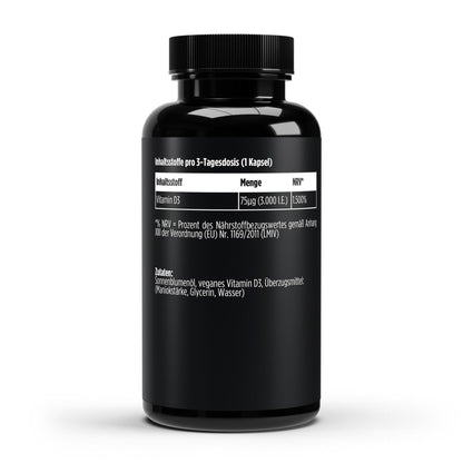 Vitamin D3 3.000 I.E - 60 vegane Softgels - Supplements and more Nahrungsergänzungsmittel