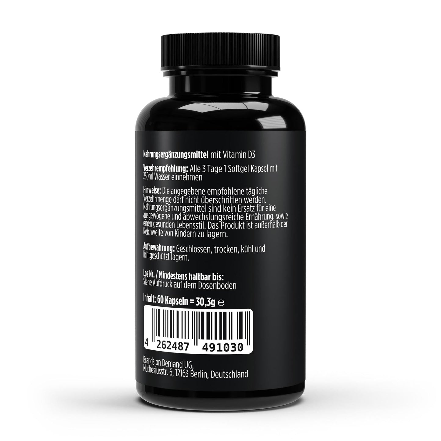 Vitamin D3 3.000 I.E - 60 vegane Softgels - Supplements and more Nahrungsergänzungsmittel