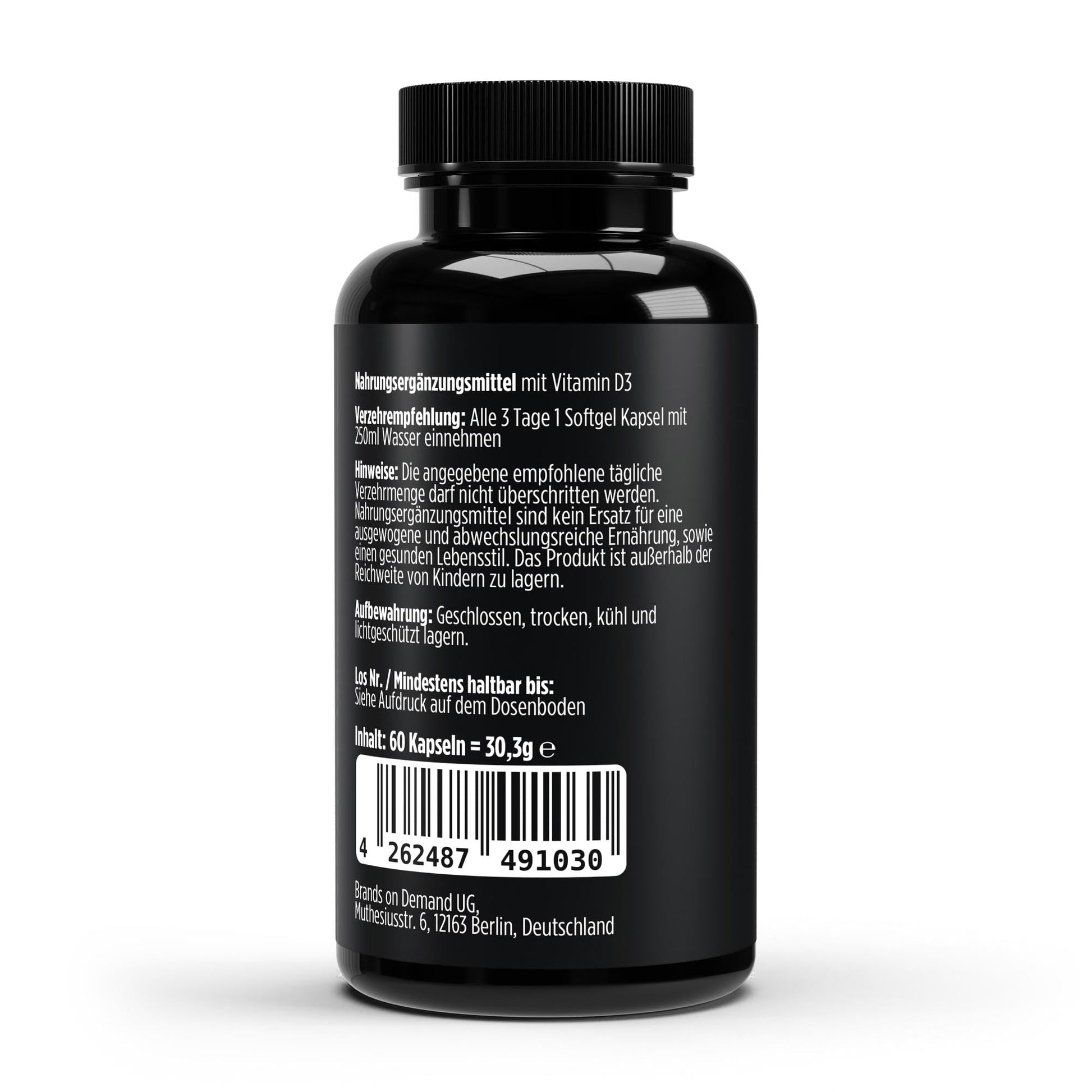 Vitamin D3 3.000 I.E - 60 vegane Softgels - Supplements and more Nahrungsergänzungsmittel