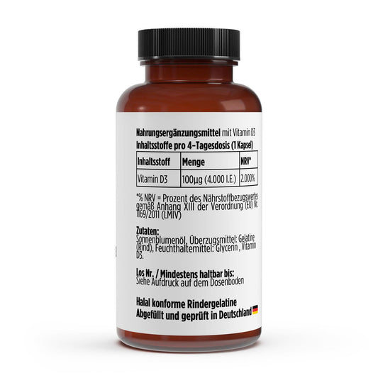 Vitamin D3 4.000 IE - 180 Softgels - Supplements and more Nahrungsergänzungsmittel